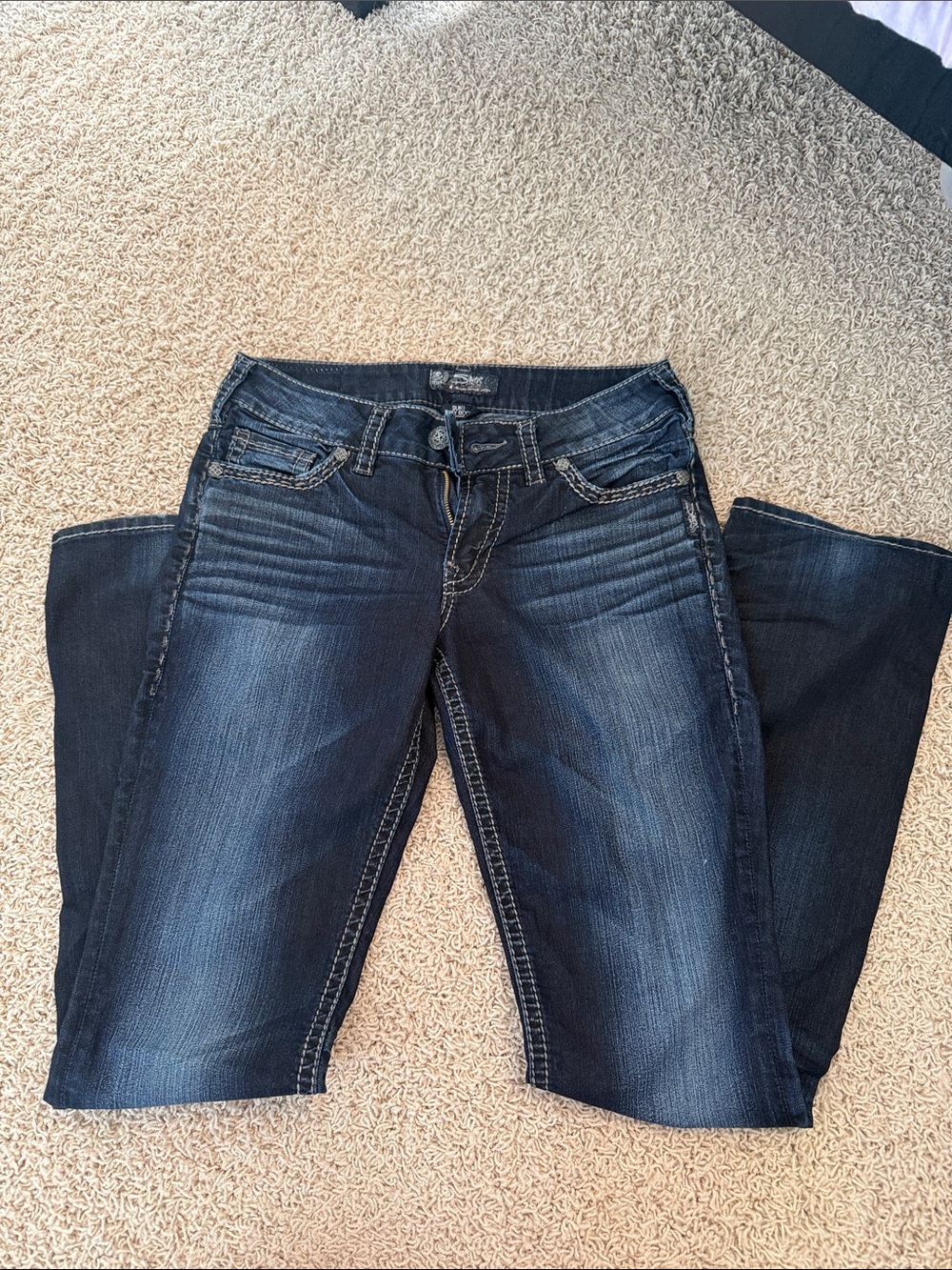 Silver Jeans Women's Boot Cut Dark Blue Stretch Denim